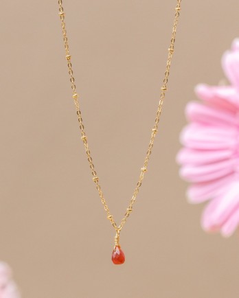 K - Collier Tulip drop red onyx g.pl