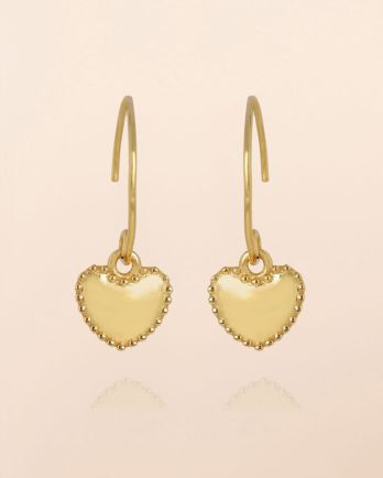 K - Earring hanging Sagitta plain heart with dots