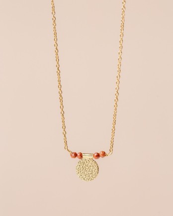 KK - Collier Yoruba goldstone 2mm bead g.pl