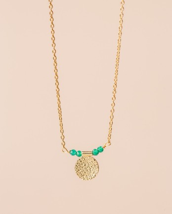 KK - Collier Yoruba green agate 2mm bead g.pl