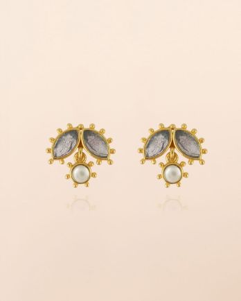 KK - Earring stud Corvus labradorite 2,5x5mm marquise g.pl