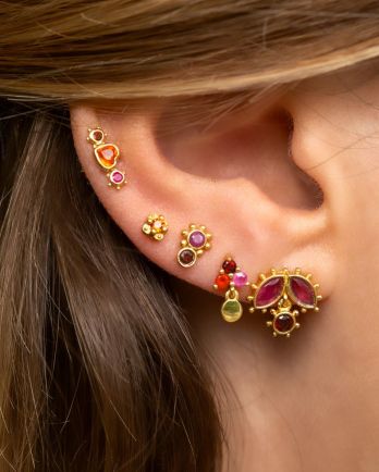 KK - Earring stud Corvus ruby 2,5x5mm marquise g.pl