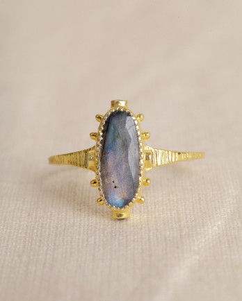 KK - Ring Hadza size 50 labradorite 5x12mm oval g.pl