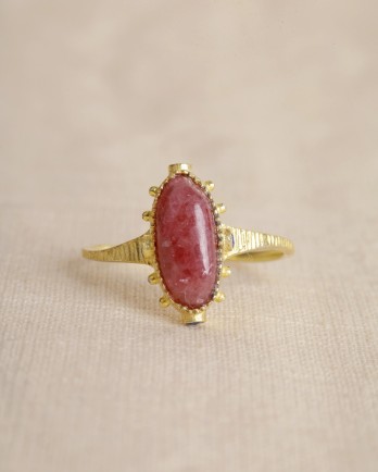 KK - Ring Hadza size 58 rhodonite 5x12mm oval g.pl KK - Ring Hadza size 58 rhodonite 5x12mm oval g.pl