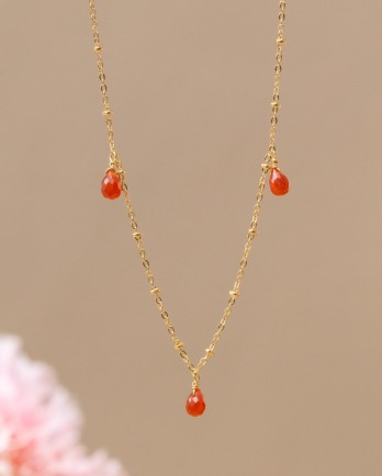 L - Collier Tulip drops red onyx g.pl