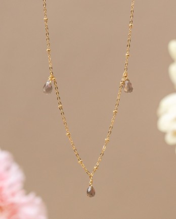 L - Collier Tulip drops smokey quartz g.pl