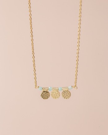 L - Collier Yoruba amazonite 2mm bead g.pl