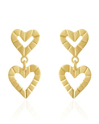 L - Earring stud two hearts