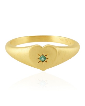 L - Ring emerald in heart shape size 54 g.pl