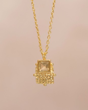 LL - Collier Alma square 4x4mm citrine g.pl. LL - Collier Alma square 4x4mm citrine g.pl.