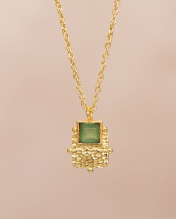 LL - Collier Alma square 4x4mm dark nefrite g.pl. LL - Collier Alma square 4x4mm dark nefrite g.pl.