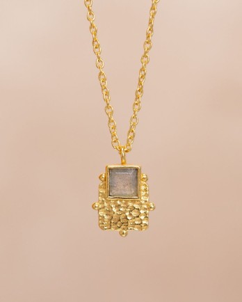 LL - Collier Alma square 4x4mm labradorite g.pl. LL - Collier Alma square 4x4mm labradorite g.pl.