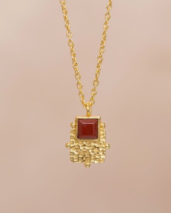 LL - Collier Alma square 4x4mm red jasper g.pl. LL - Collier Alma square 4x4mm red jasper g.pl.