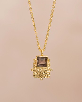 LL - Collier Alma square 4x4mm smokey quartz g.pl. LL - Collier Alma square 4x4mm smokey quartz g.pl.