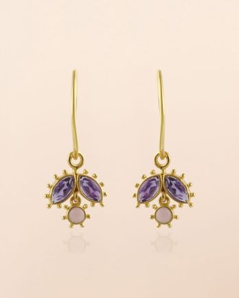 LL - Earring hanging Corvus amethyst 2,5x5mm marquise g.pl