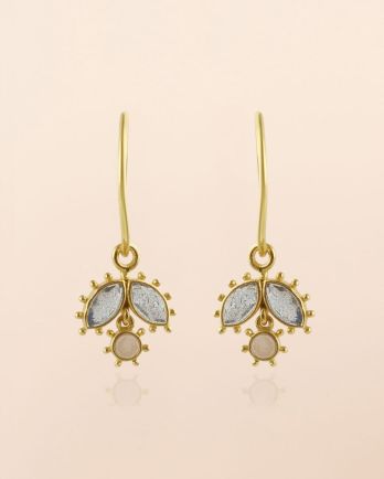 LL - Earring hanging Corvus labradorite 2,5x5mm marq. g.pl