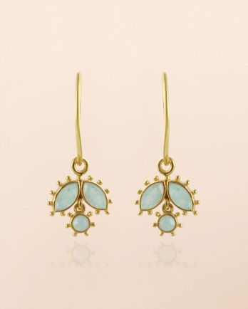 LL - Earring hanging Corvus nefrite 2,5x5mm marquise g.pl