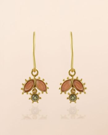 LL - Earring hanging Corvus peach mst 2,5x5mm marquise g.pl