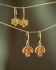 LL - Earring hanging Corvus red agate 25x5mm marquise g.pl