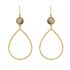 m earring hammered drop 8mm labradorite gold plated