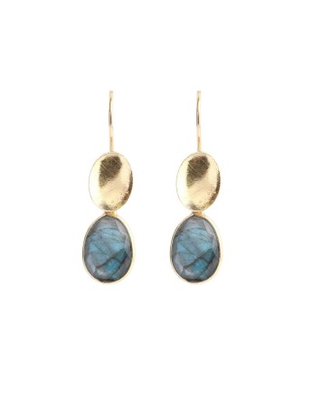 N - earring max. drops labradorite gold plated