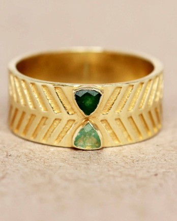 N-ring size 52 green zed and dark nefrite double triangle s