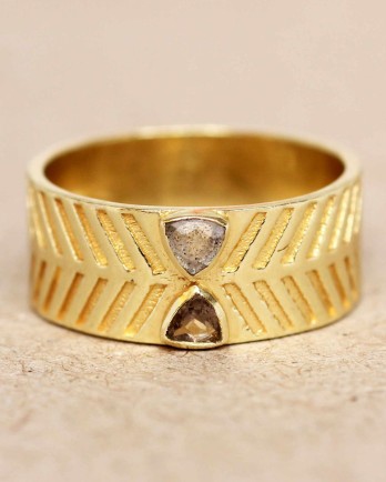 Ring double triangle striped