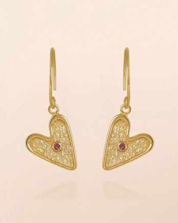 N - Earring hanging Sagitta garnet 2mm round g.pl