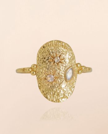 N - Ring size 56 Hydrus white moonstone 2x4mm marquise g.pl