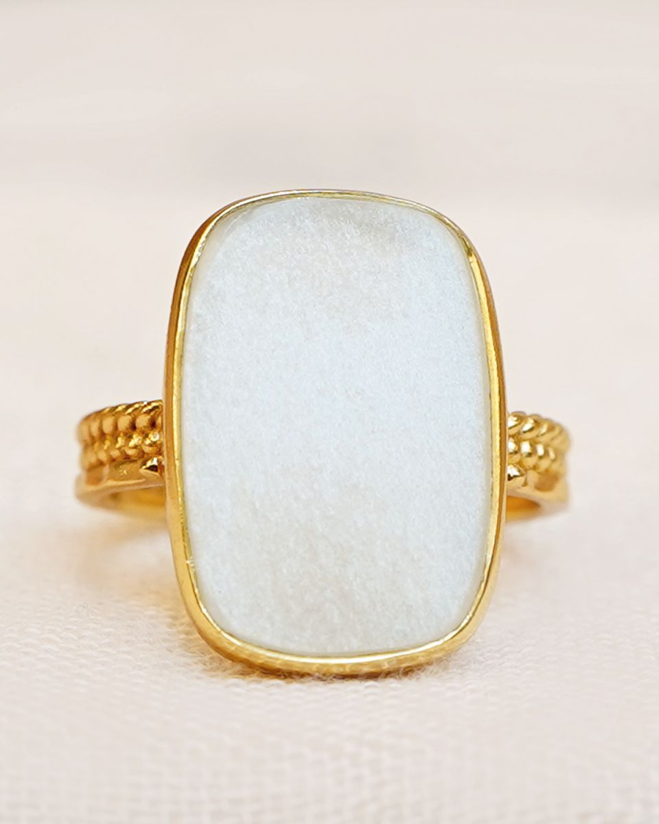 o ring size 52 white moon fancy big rectangle braided gol
