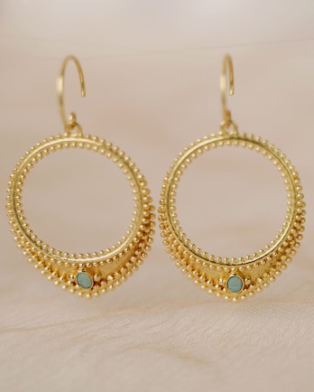 Earring hanging bubble hoop round
