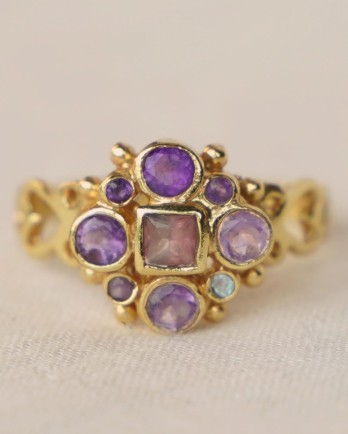 R - Ring size 50 blooming amethyst g. pl.