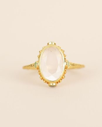 U - Ring Afiya stone 7x11mm oval
