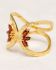 ring size 52 garnet 2x4mm butterfly wings gem gold plated