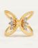 ring size 52 labradorite 2x4mm butterfly wings gem gold plat