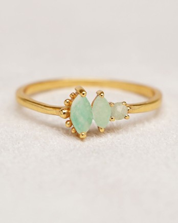 FF-Ring size 52 nefrite + amazonite 2,5/2,4/2x2mm levels d p