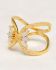 ring size 52 white moonstone 2x4mm butterfly wings gem gold