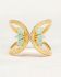 ring size 54 amazonite 2x4mm butterfly wings gem gold plated