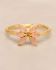 ring size 54 peach moonstone 2x4mm butterfly gem gold plated