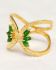ring size 56 dark green zed 2x4mm butterfly wings gem gold p
