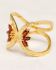 ring size 56 garnet 2x4mm butterfly wings gem gold plated