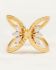 M-Ring size 56 white moonstone 2x4mm butterfly wings gem d