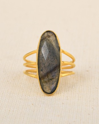 RR - Ring size 52 Beth with 8x24mm labradorite g.pl